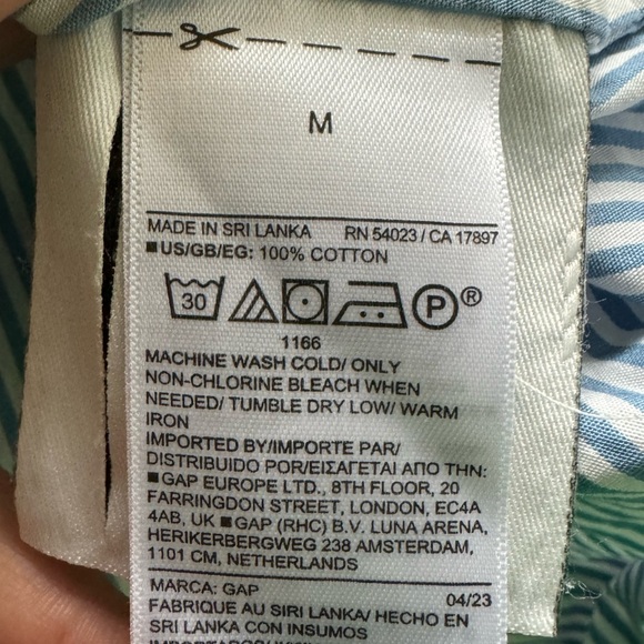 GAP BIG shirt loose oversized striped blue white medium cotton - Picture 9 of 10